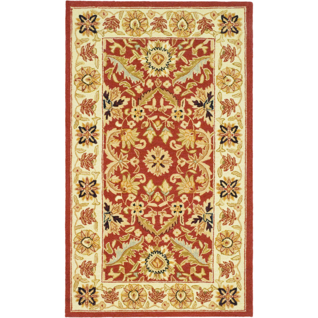 SAFAVIEH Chelsea HK157A Hand-hooked Red / Ivory Rug Image 6