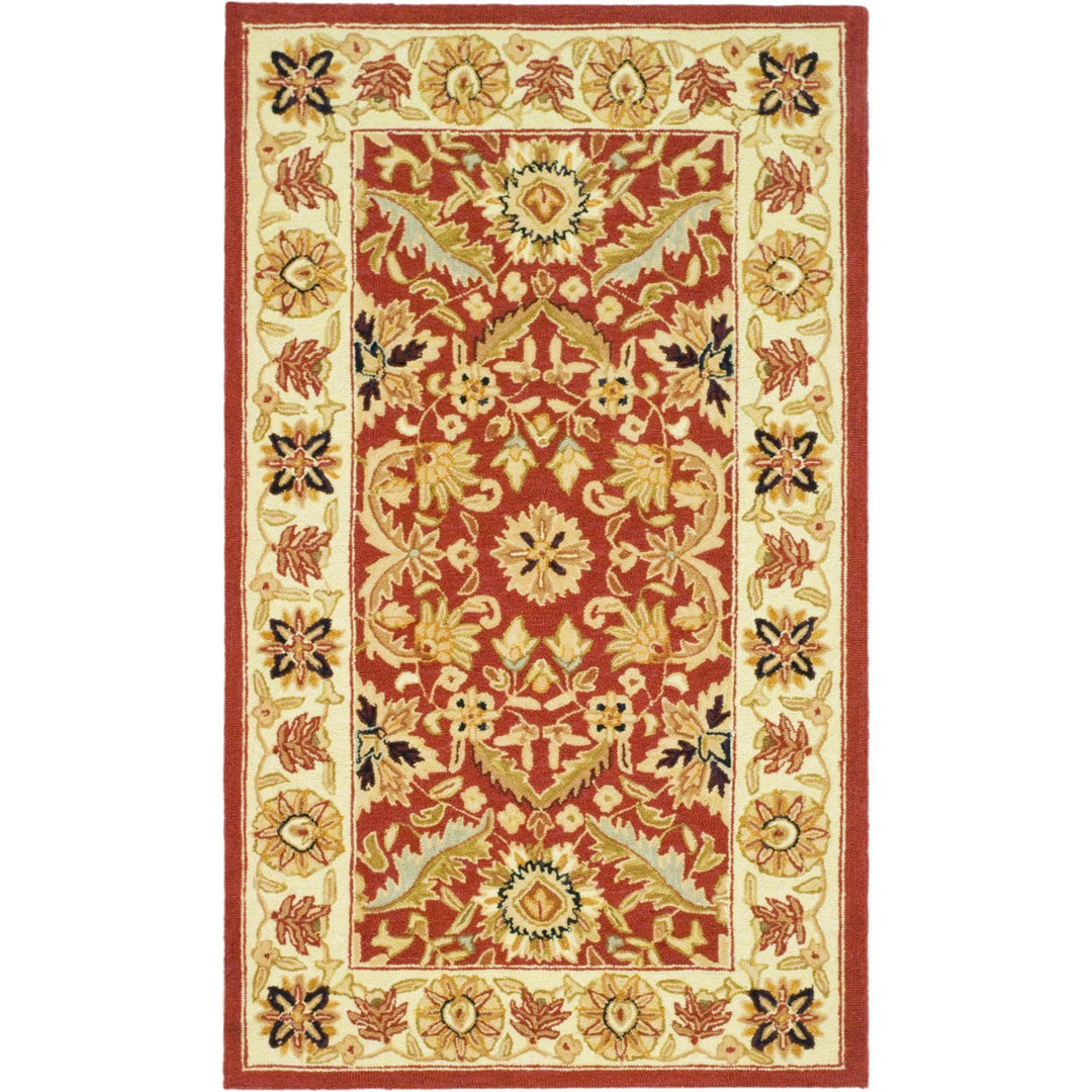 SAFAVIEH Chelsea HK157A Hand-hooked Red / Ivory Rug Image 1