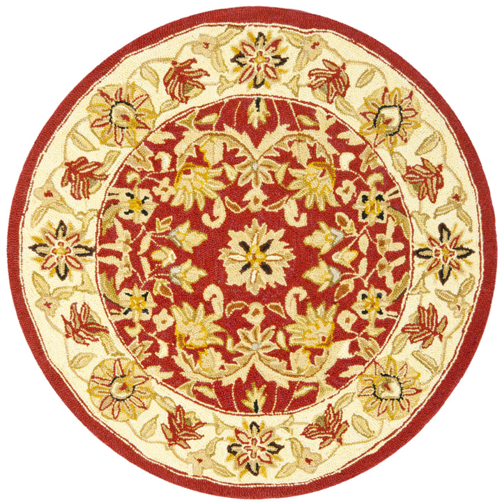 SAFAVIEH Chelsea HK157A Hand-hooked Red / Ivory Rug Image 7