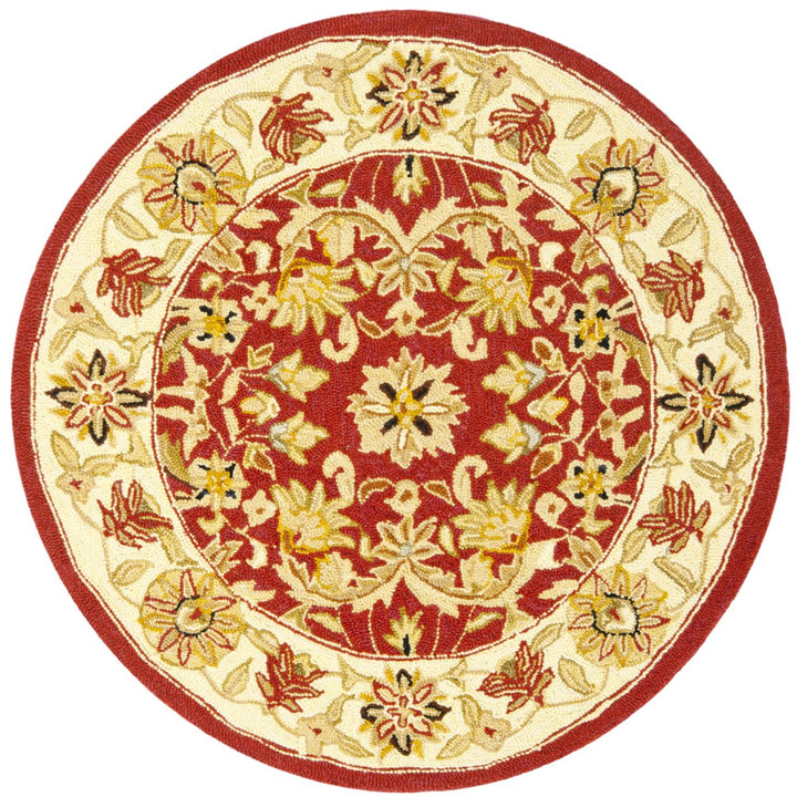 SAFAVIEH Chelsea HK157A Hand-hooked Red / Ivory Rug Image 1