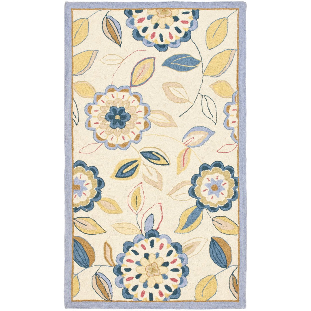 SAFAVIEH Chelsea HK179A Hand-hooked Ivory / Blue Rug Image 9