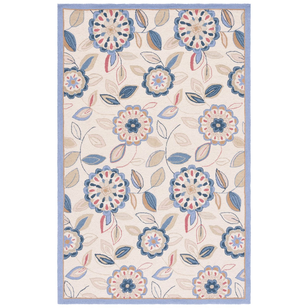 SAFAVIEH Chelsea HK179A Hand-hooked Ivory / Blue Rug Image 1