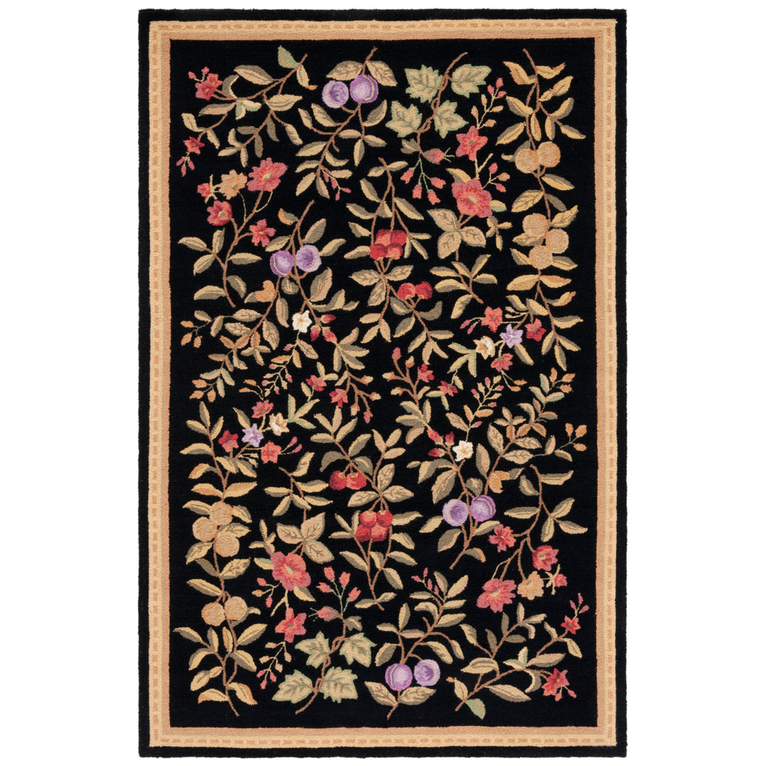 SAFAVIEH Chelsea Collection HK210B Hand-hooked Black Rug Image 1