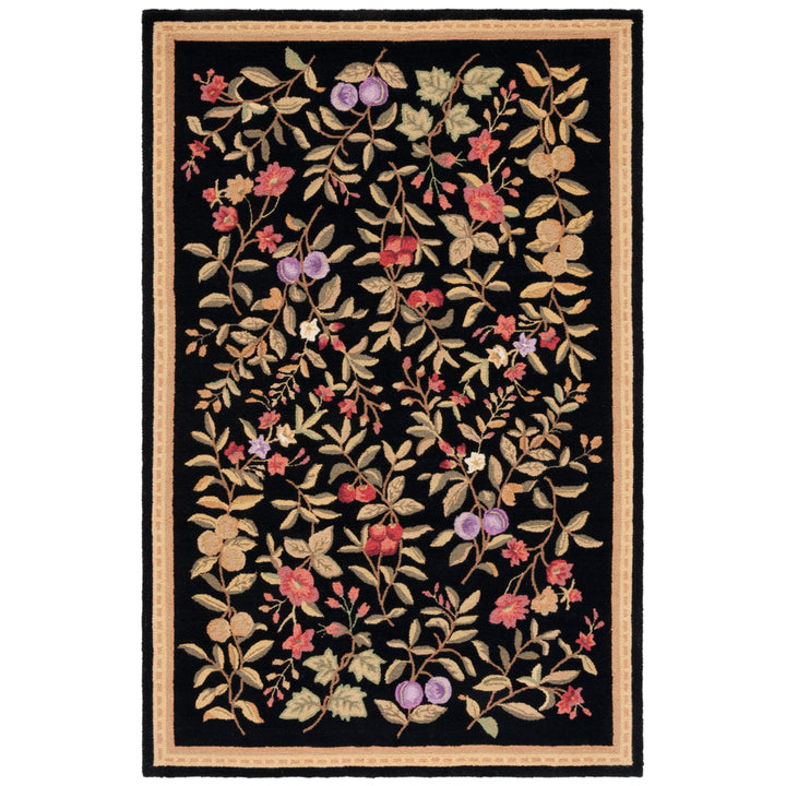 SAFAVIEH Chelsea Collection HK210B Hand-hooked Black Rug Image 1