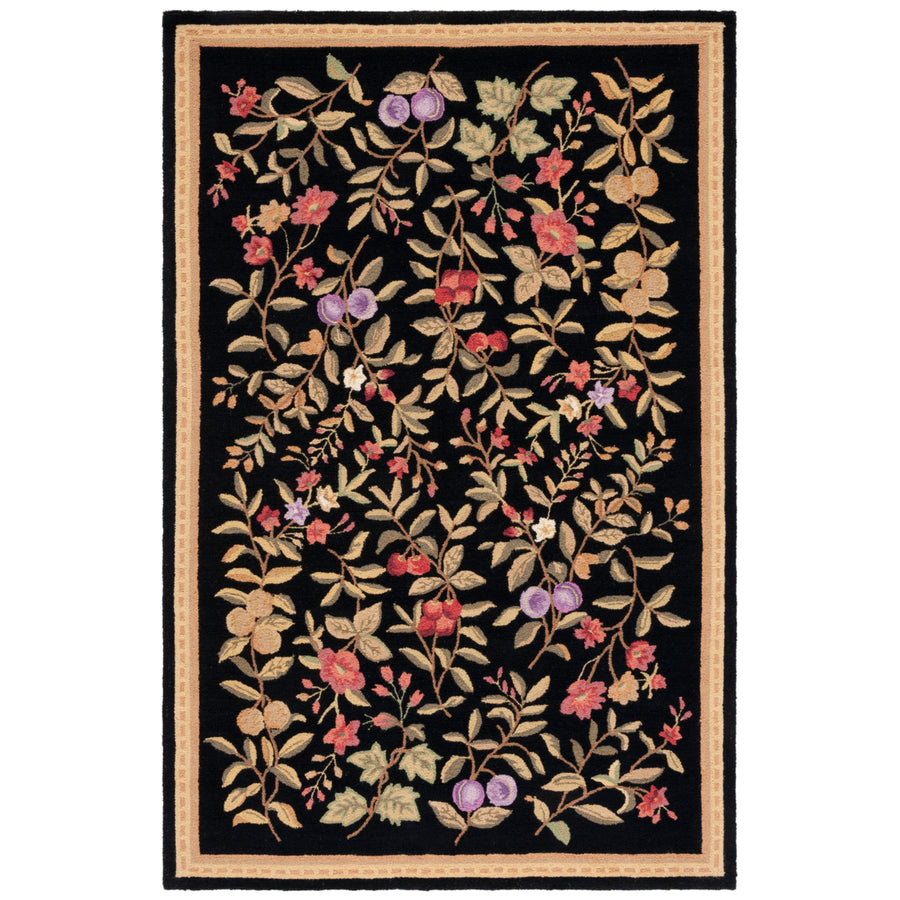 SAFAVIEH Chelsea Collection HK210B Hand-hooked Black Rug Image 1