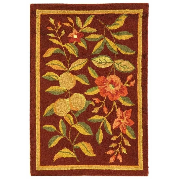 SAFAVIEH Chelsea HK210C Hand-hooked Burgundy Rug Image 1