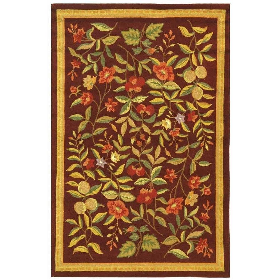 SAFAVIEH Chelsea HK210C Hand-hooked Burgundy Rug Image 7