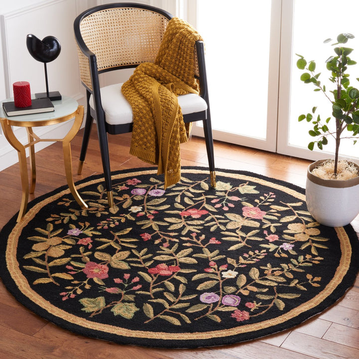 SAFAVIEH Chelsea Collection HK210B Hand-hooked Black Rug Image 9