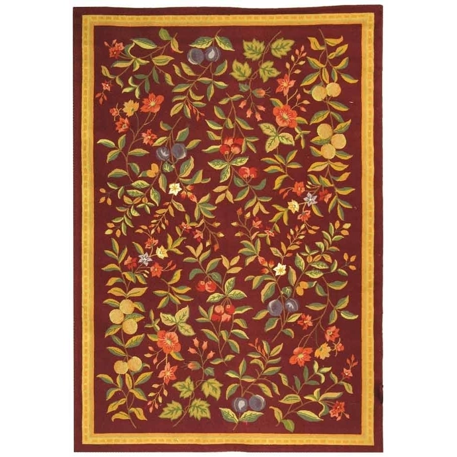 SAFAVIEH Chelsea HK210C Hand-hooked Burgundy Rug Image 1