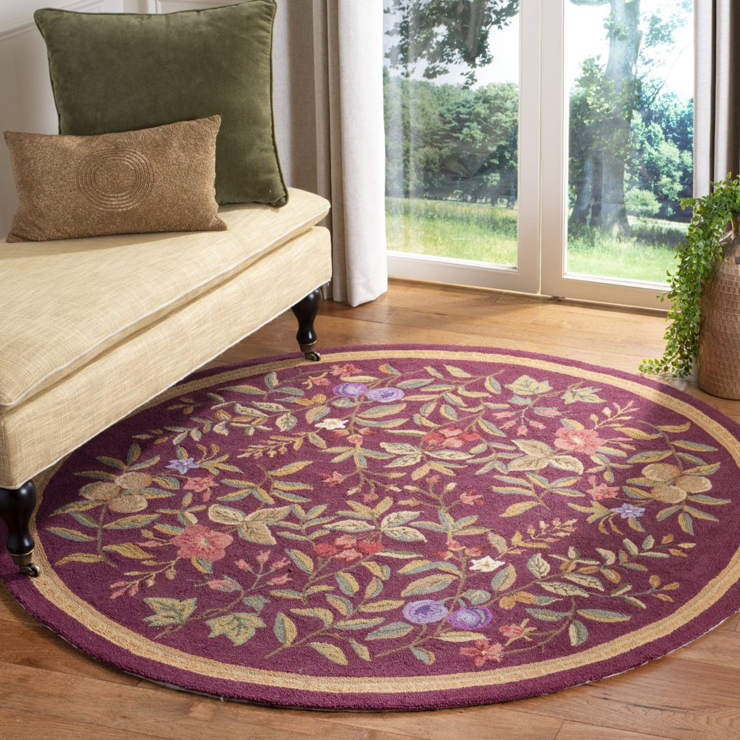 SAFAVIEH Chelsea HK210C Hand-hooked Burgundy Rug Image 10