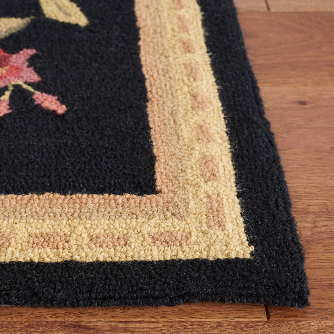 SAFAVIEH Chelsea Collection HK210B Hand-hooked Black Rug Image 11