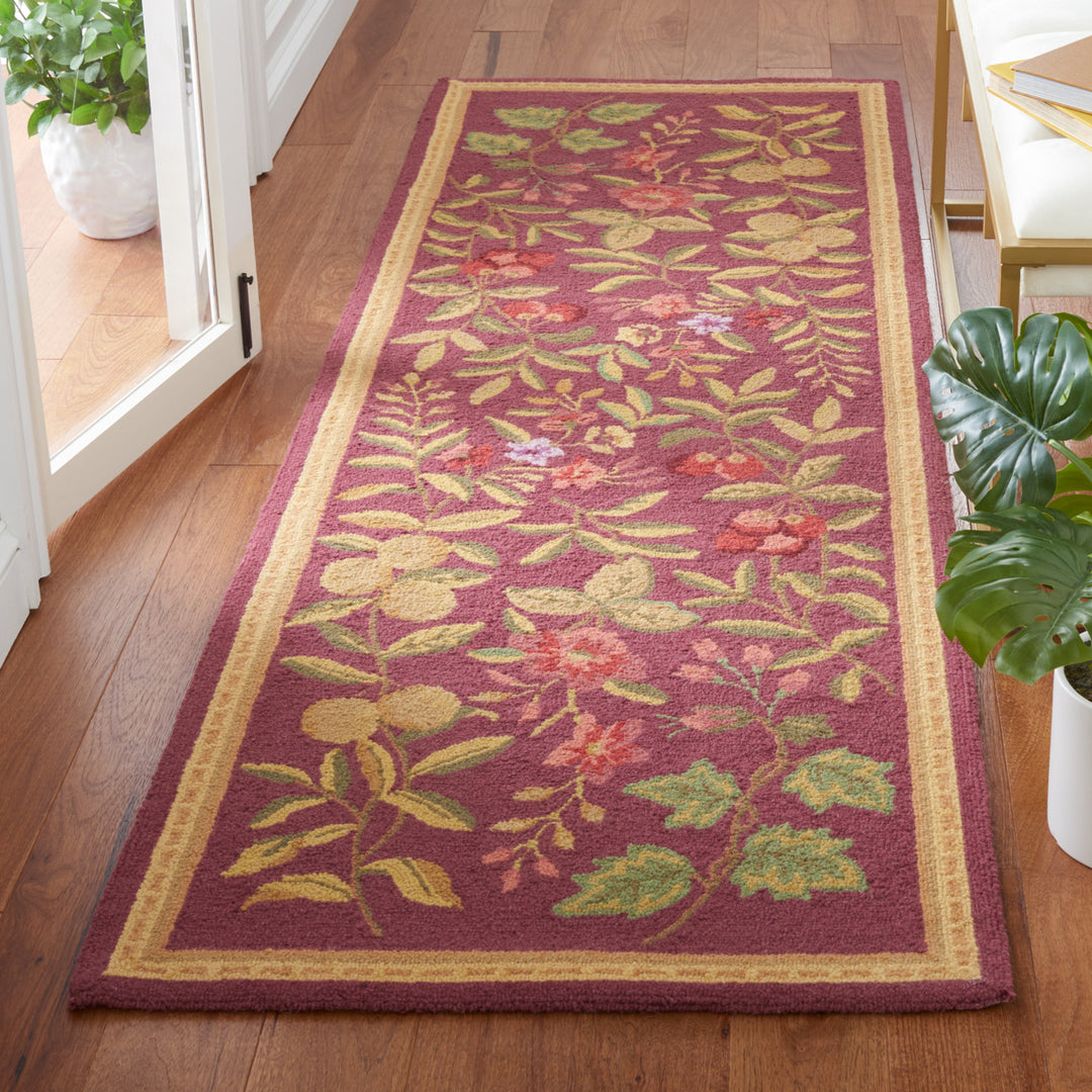 SAFAVIEH Chelsea HK210C Hand-hooked Burgundy Rug Image 11