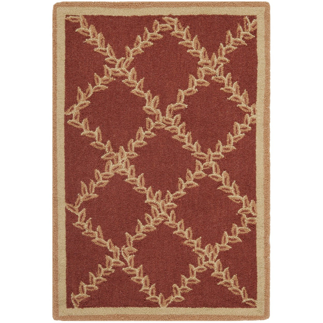 SAFAVIEH Chelsea HK230E Hand-hooked Rust / Gold Rug Image 1