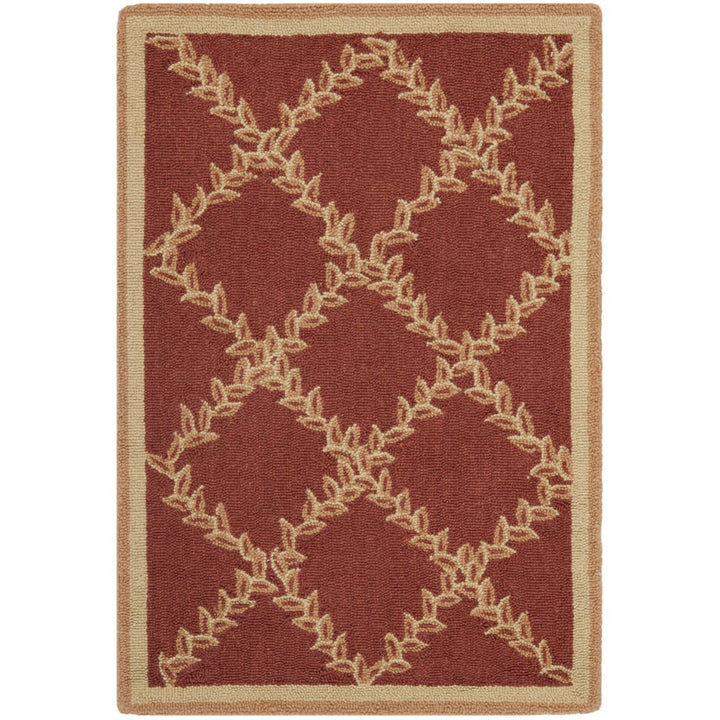 SAFAVIEH Chelsea HK230E Hand-hooked Rust / Gold Rug Image 1