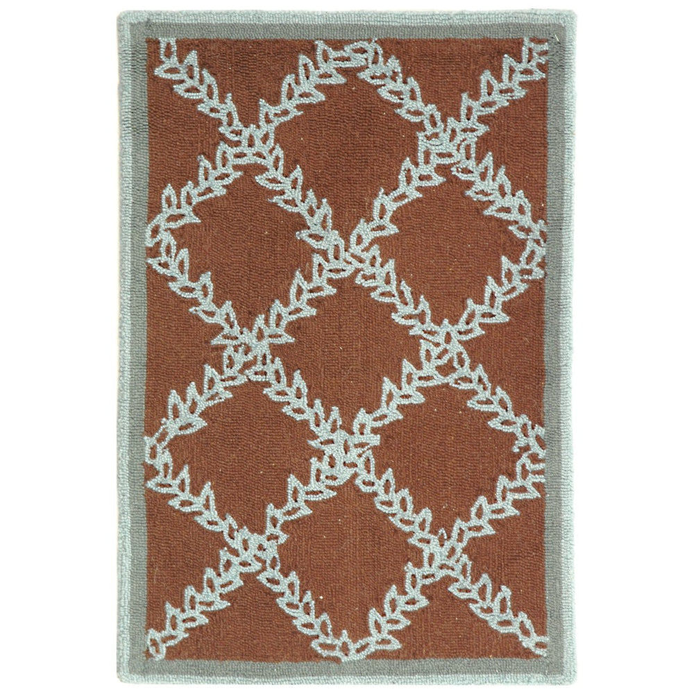 SAFAVIEH Chelsea HK230G Hand-hooked Brown / Blue Rug Image 2