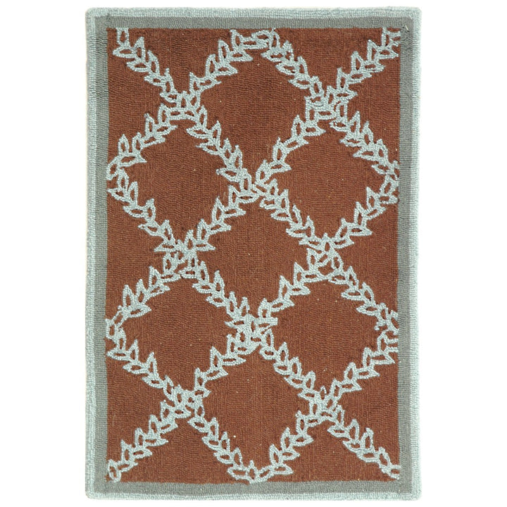 SAFAVIEH Chelsea HK230G Hand-hooked Brown / Blue Rug Image 2