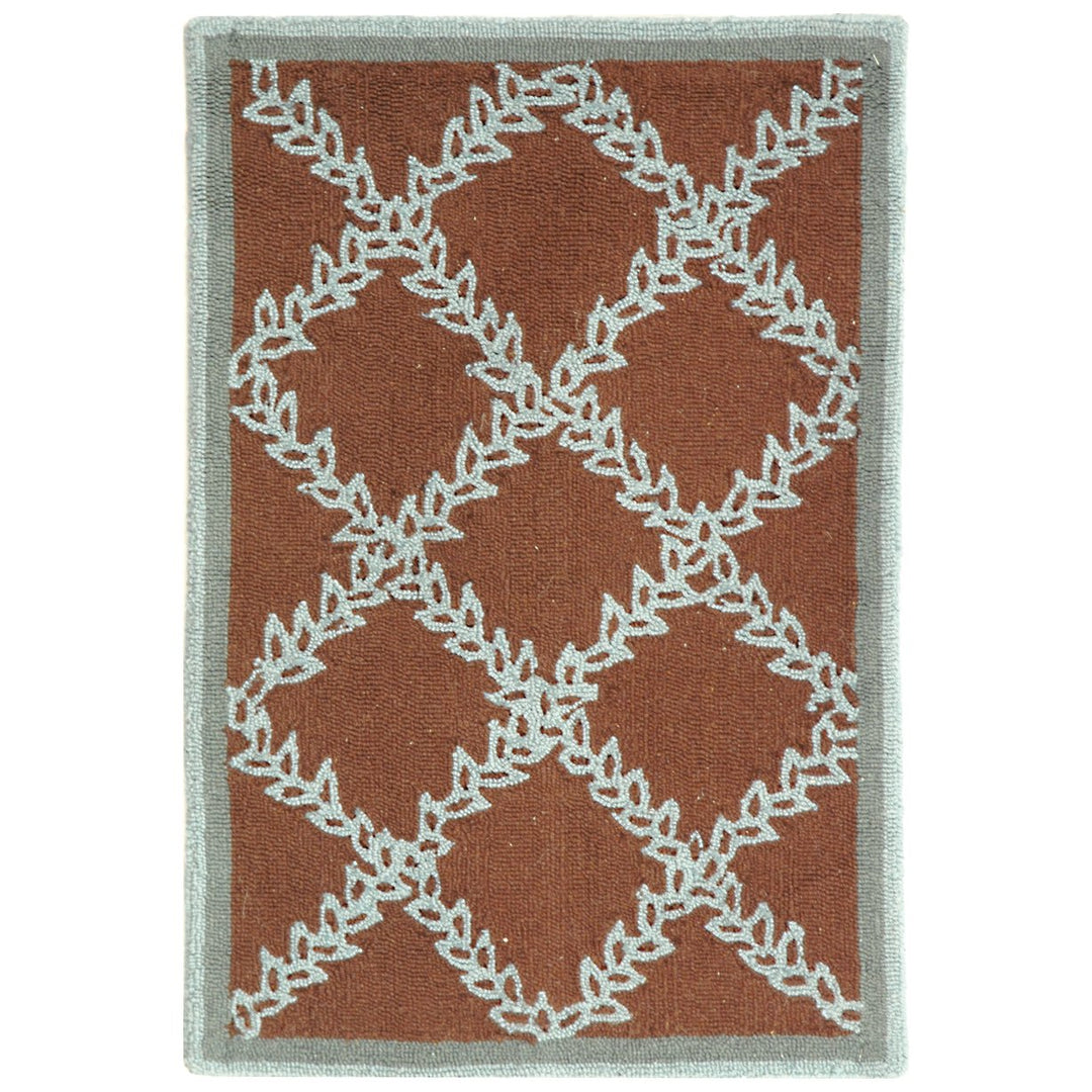 SAFAVIEH Chelsea HK230G Hand-hooked Brown / Blue Rug Image 1