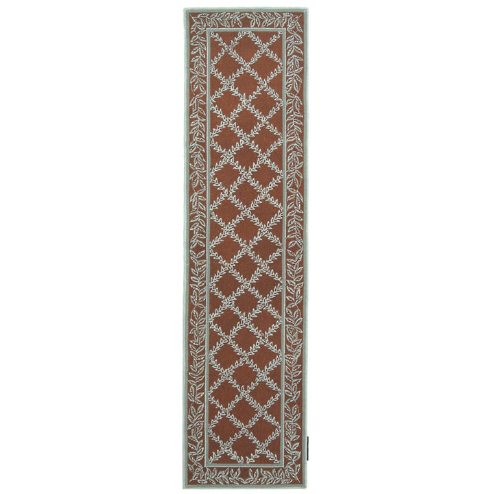 SAFAVIEH Chelsea HK230G Hand-hooked Brown / Blue Rug Image 3