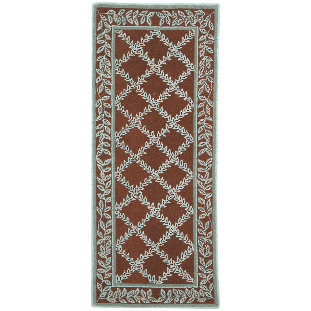 SAFAVIEH Chelsea HK230G Hand-hooked Brown / Blue Rug Image 5