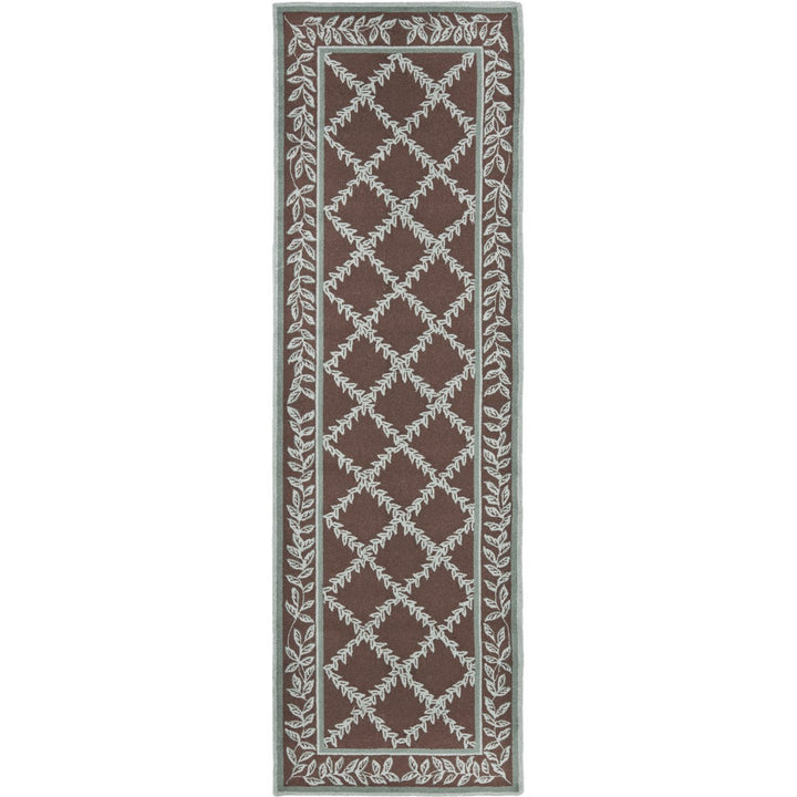 SAFAVIEH Chelsea HK230G Hand-hooked Brown / Blue Rug Image 6