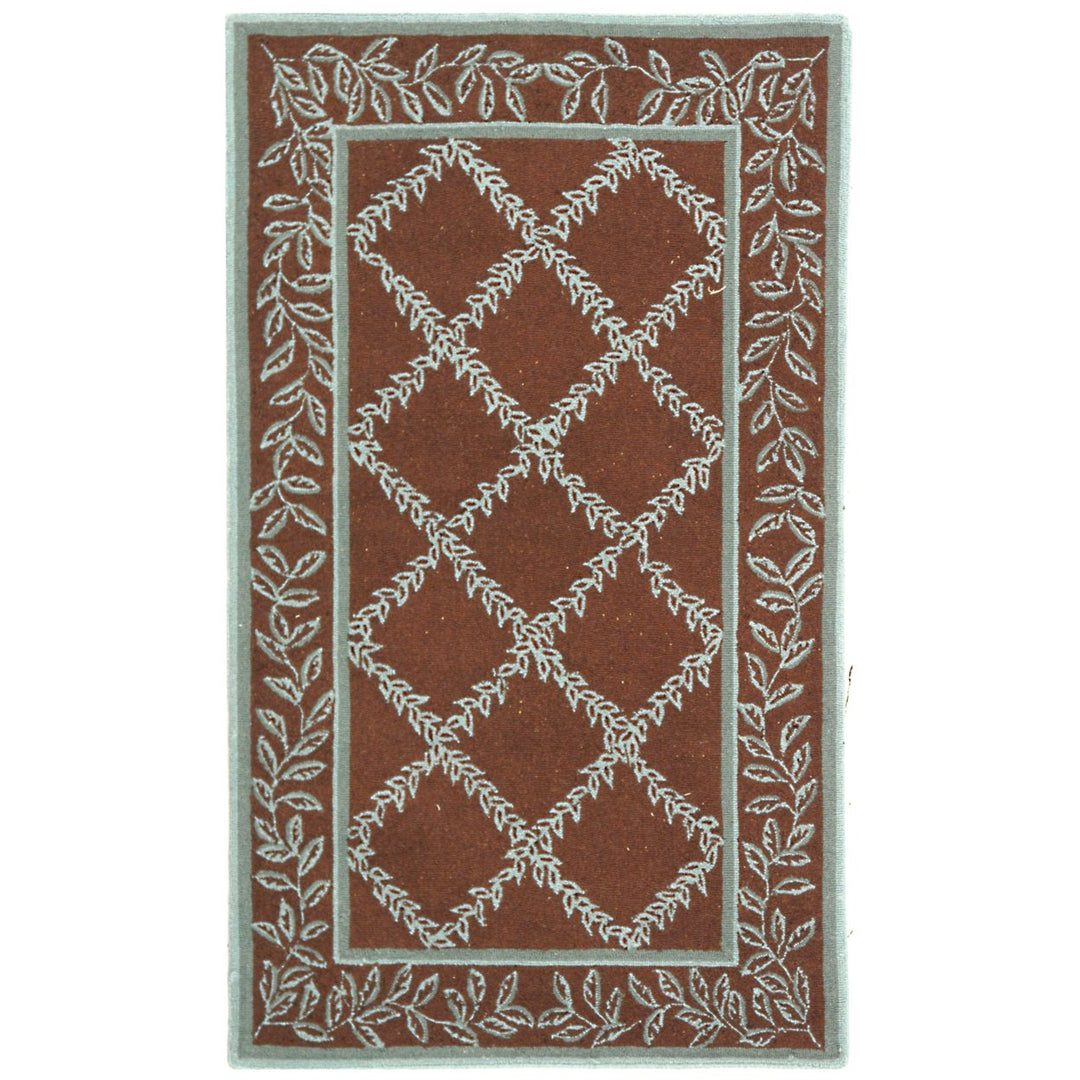 SAFAVIEH Chelsea HK230G Hand-hooked Brown / Blue Rug Image 7