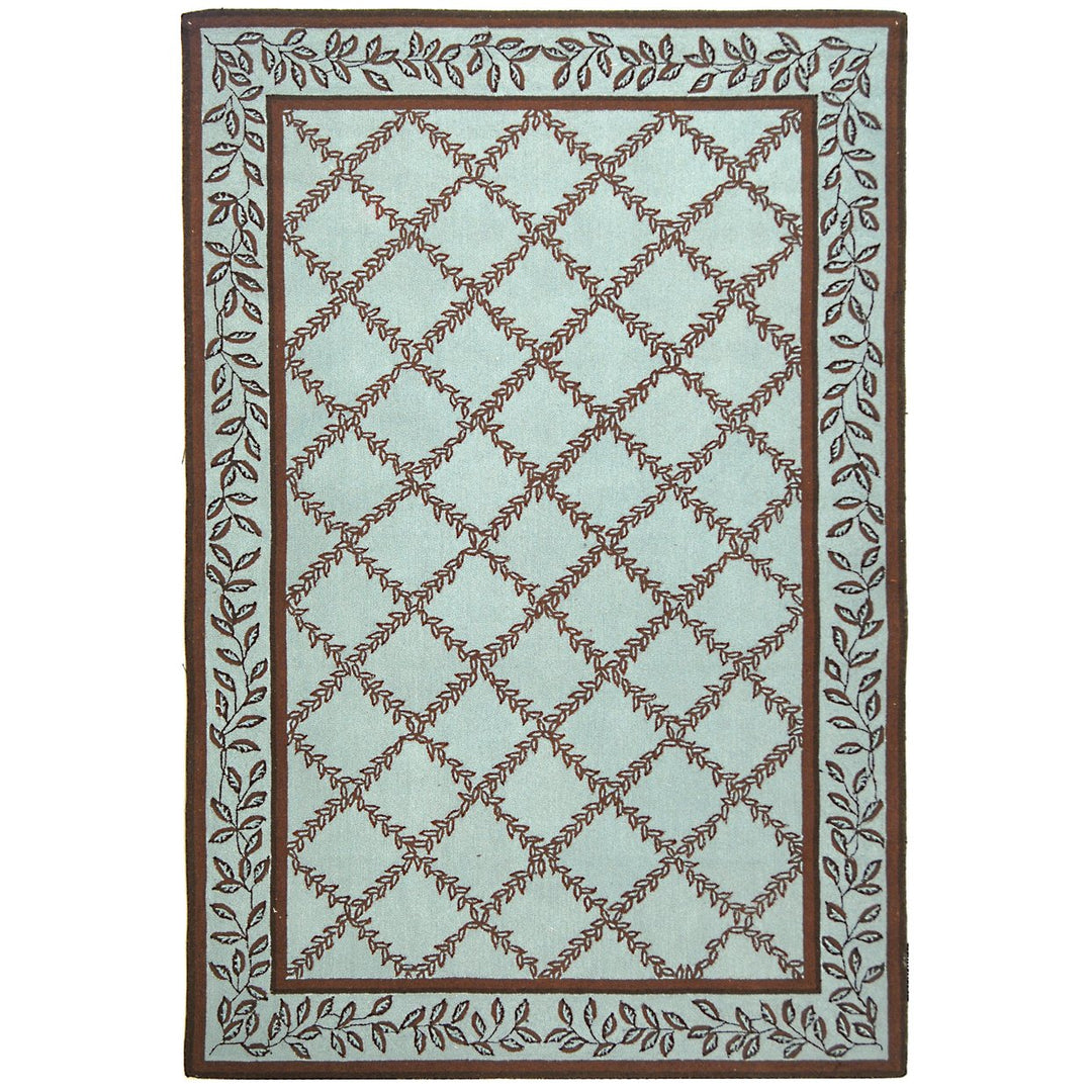 SAFAVIEH Chelsea HK230J Hand-hooked Blue / Brown Rug Image 10