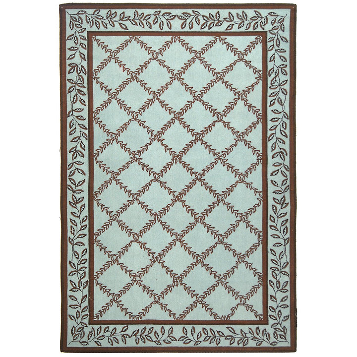 SAFAVIEH Chelsea HK230J Hand-hooked Blue / Brown Rug Image 1