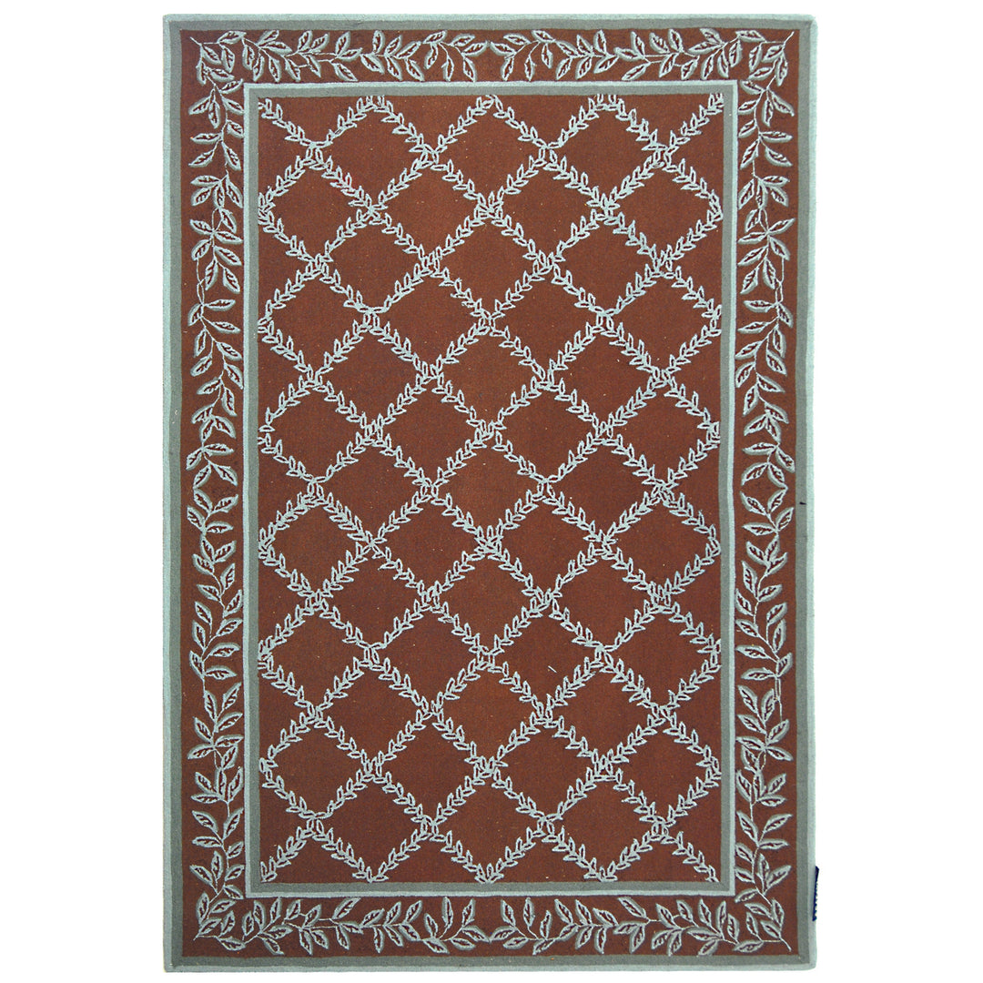 SAFAVIEH Chelsea HK230G Hand-hooked Brown / Blue Rug Image 9