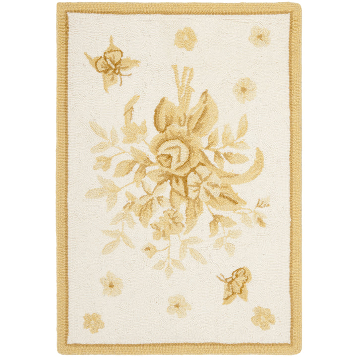 SAFAVIEH Chelsea HK250B Hand-hooked Ivory / Gold Rug Image 1