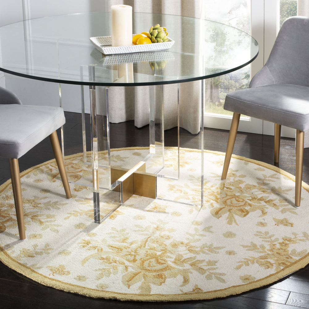 SAFAVIEH Chelsea HK250B Hand-hooked Ivory / Gold Rug Image 2