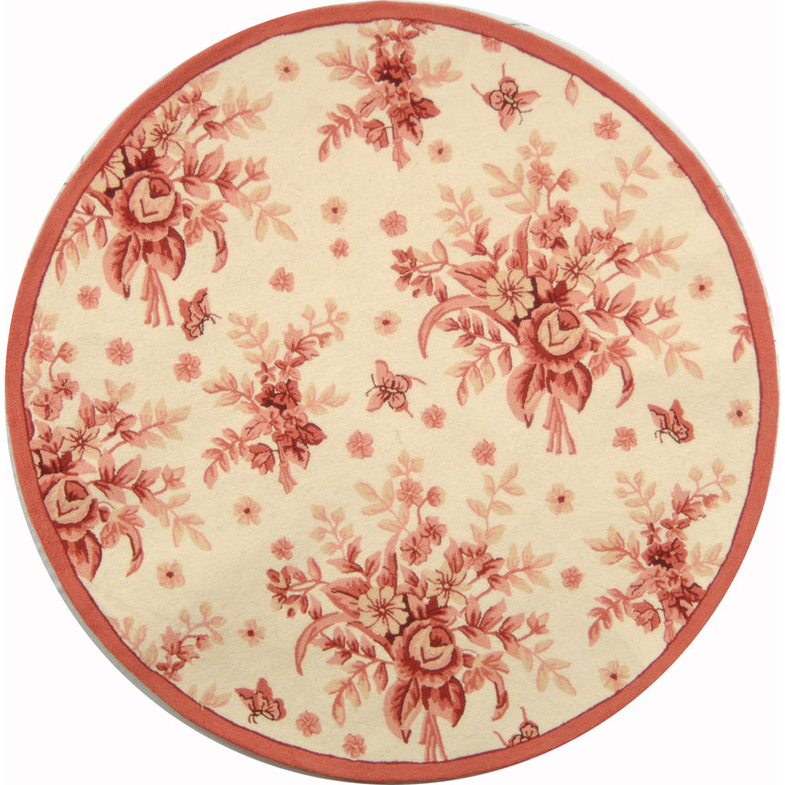 SAFAVIEH Chelsea HK250C Hand-hooked Ivory / Rose Rug Image 4