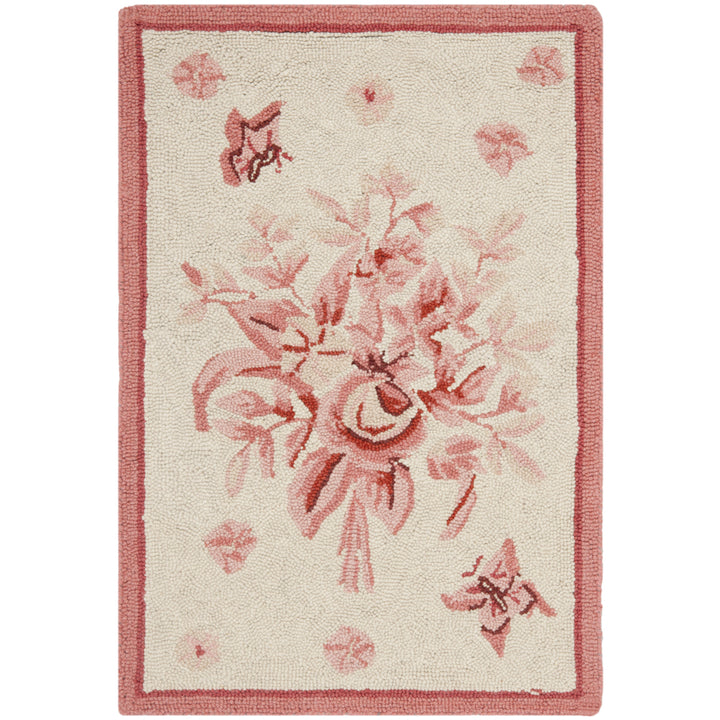 SAFAVIEH Chelsea HK250C Hand-hooked Ivory / Rose Rug Image 7