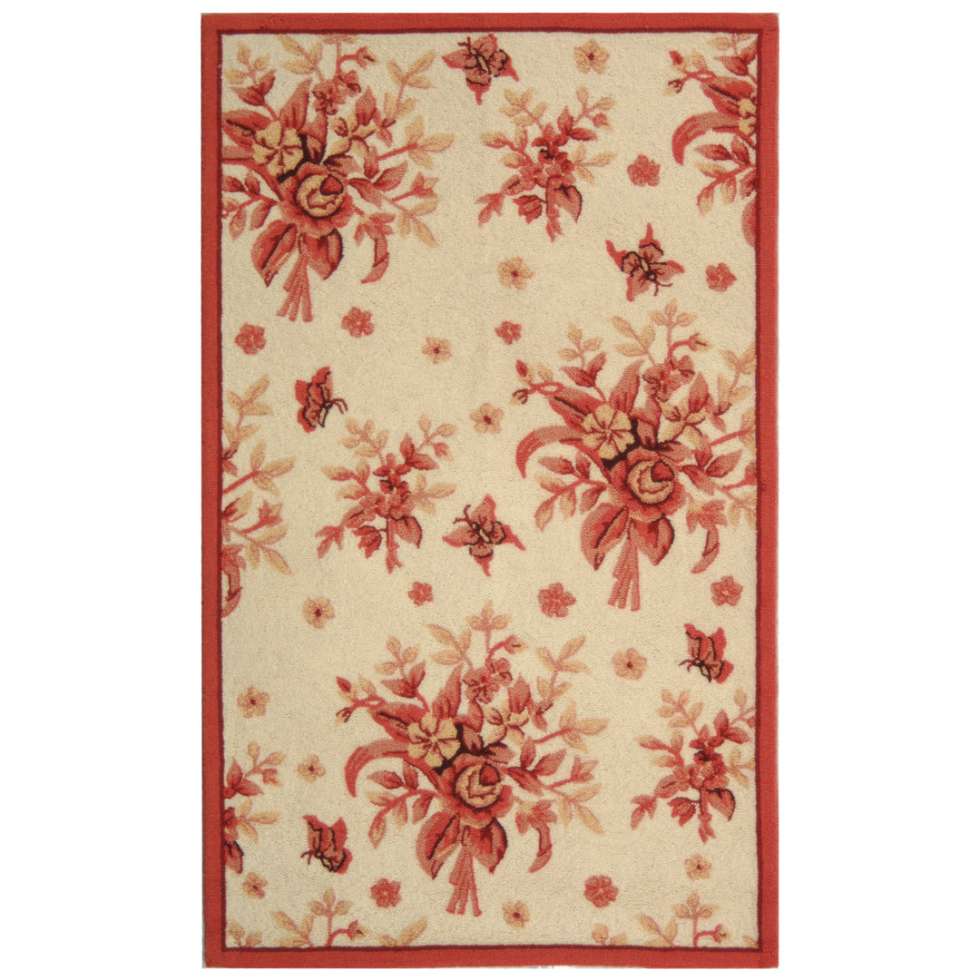 SAFAVIEH Chelsea HK250C Hand-hooked Ivory / Rose Rug Image 9