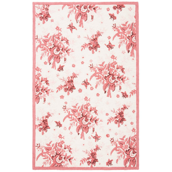 SAFAVIEH Chelsea HK250C Hand-hooked Ivory / Rose Rug Image 10