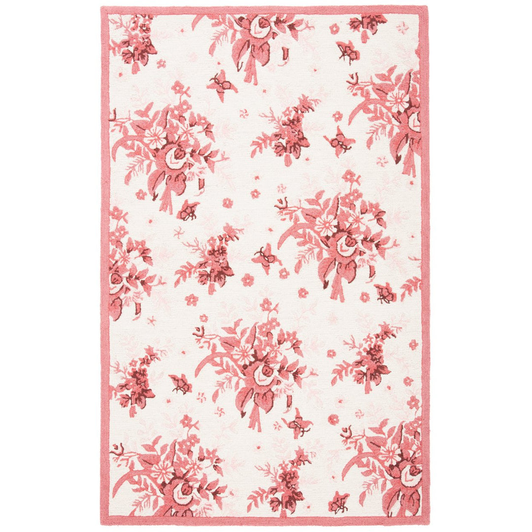 SAFAVIEH Chelsea HK250C Hand-hooked Ivory / Rose Rug Image 1