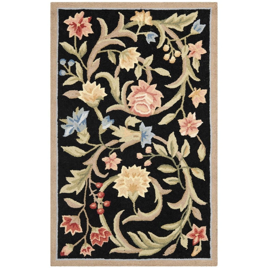 SAFAVIEH Chelsea Collection HK248B Hand-hooked Black Rug Image 6