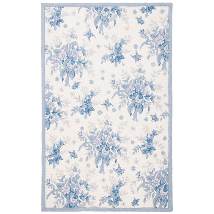 SAFAVIEH Chelsea HK250A Hand-hooked Ivory / Blue Rug Image 9