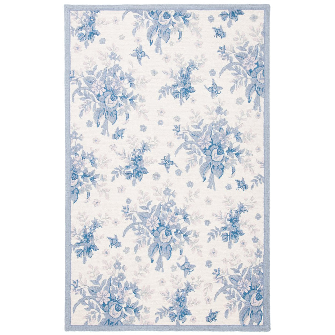 SAFAVIEH Chelsea HK250A Hand-hooked Ivory / Blue Rug Image 1