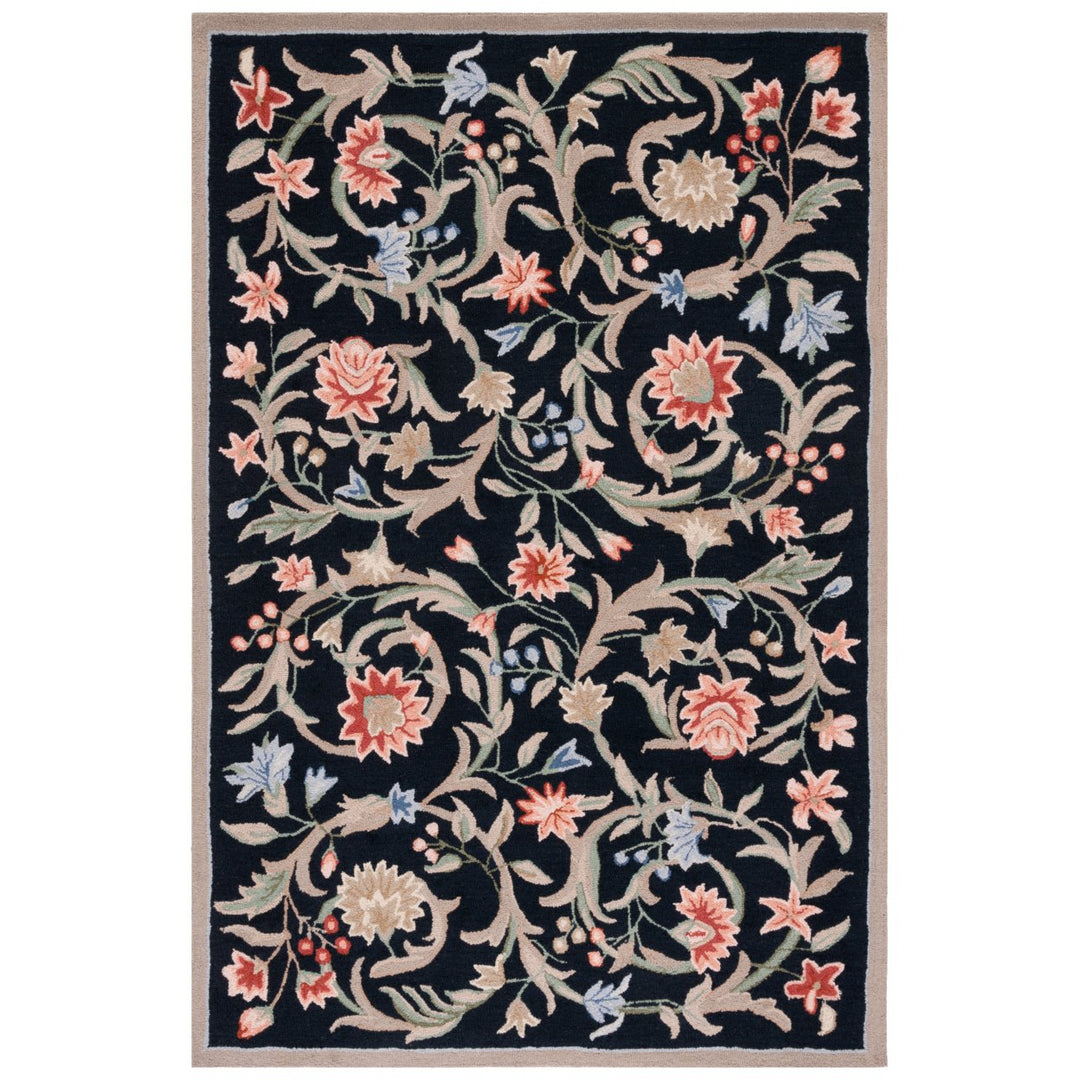 SAFAVIEH Chelsea Collection HK248B Hand-hooked Black Rug Image 9