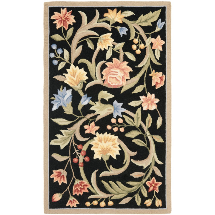 SAFAVIEH Chelsea Collection HK248B Hand-hooked Black Rug Image 10