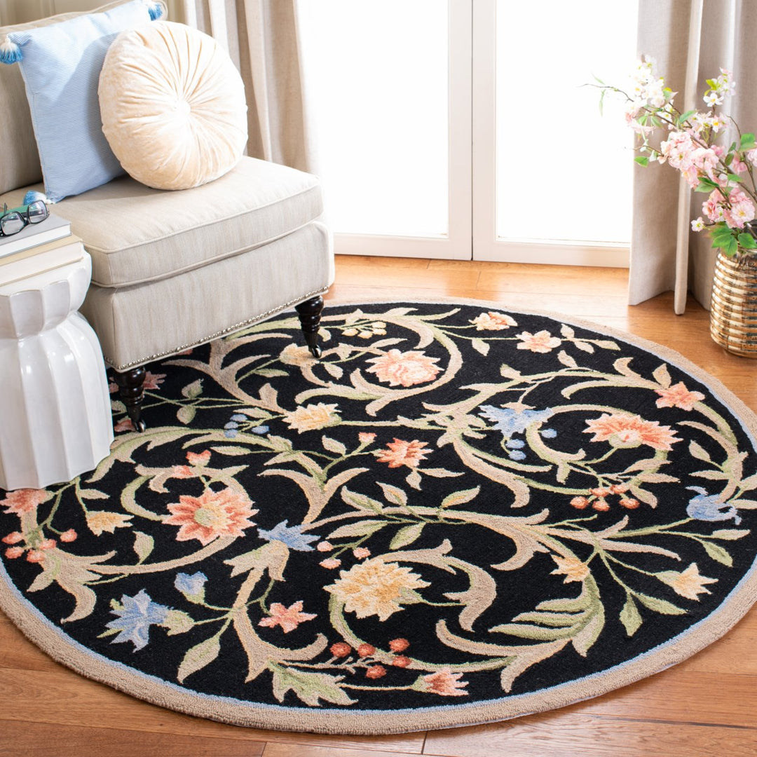 SAFAVIEH Chelsea Collection HK248B Hand-hooked Black Rug Image 11