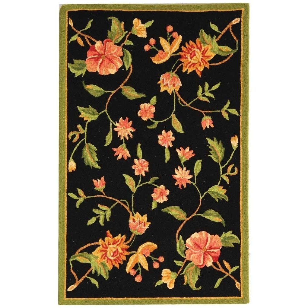 SAFAVIEH Chelsea Collection HK263B Hand-hooked Black Rug Image 4