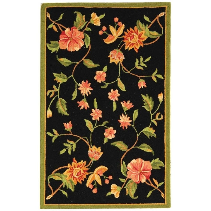 SAFAVIEH Chelsea Collection HK263B Hand-hooked Black Rug Image 1