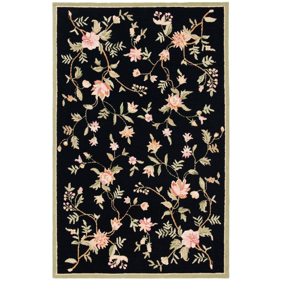 SAFAVIEH Chelsea Collection HK263B Hand-hooked Black Rug Image 1