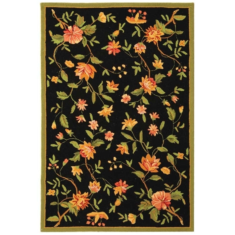 SAFAVIEH Chelsea Collection HK263B Hand-hooked Black Rug Image 8