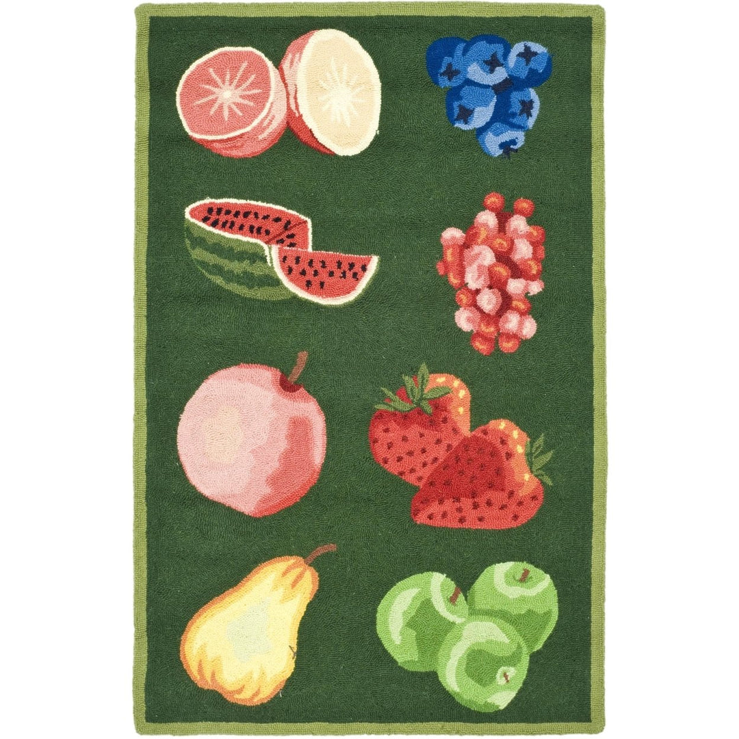 SAFAVIEH Chelsea HK265D Hand-hooked Hunter Green Rug Image 1