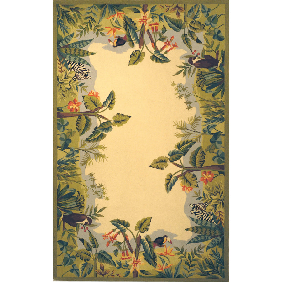 SAFAVIEH Chelsea HK295A Hand-hooked Beige / Green Rug Image 1