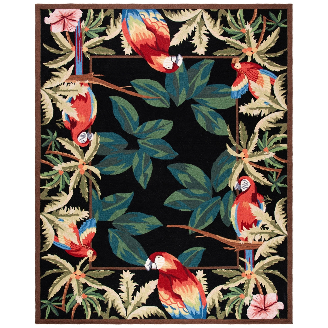 SAFAVIEH Chelsea Collection HK296A Hand-hooked Black Rug Image 1