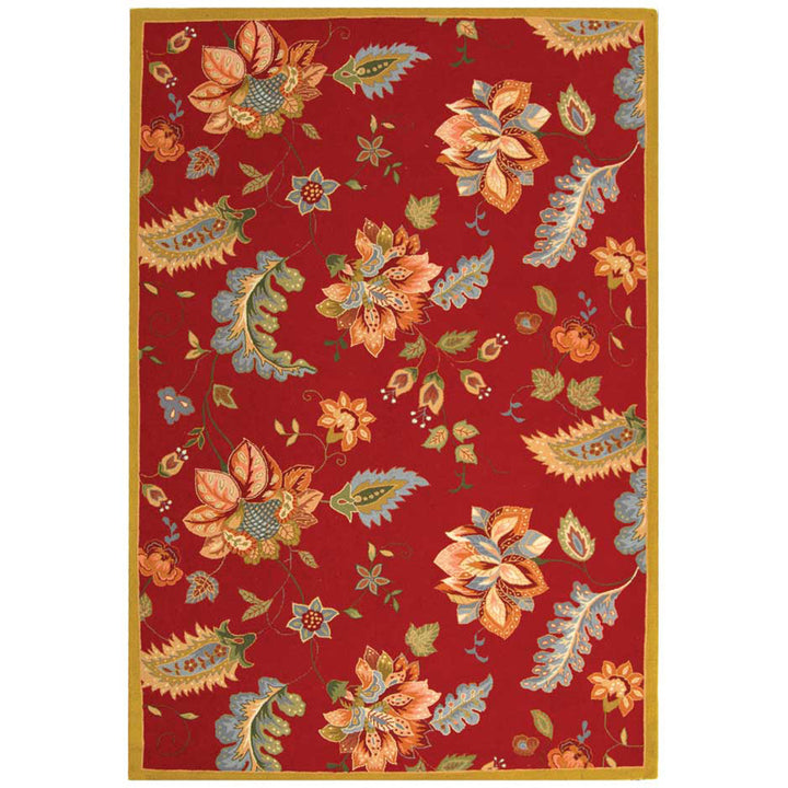 SAFAVIEH Chelsea Collection HK306C Hand-hooked Red Rug Image 1