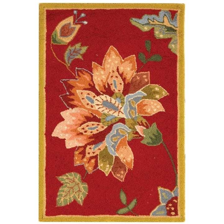 SAFAVIEH Chelsea Collection HK306C Hand-hooked Red Rug Image 2